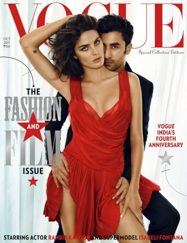 Beautiful Brazilian Model Isabeli Fontana Modeling For The Cover Of Vogue India Fashion Magazine Modeling In Beautiful Red Dresses For Vogue India Magazine Editorials Special Collectors Issue