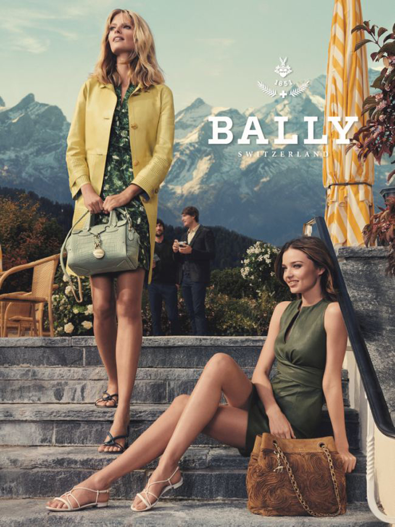 Beautiful Famous Brunette Fashion Model Miranda Kerr Modeling With Blonde Fashion Model Julia Stegner Modeling For Bally Fashion Ads And Bally Fashion Advertisements Modeling As One Of The Highest Paid Models In The World.
