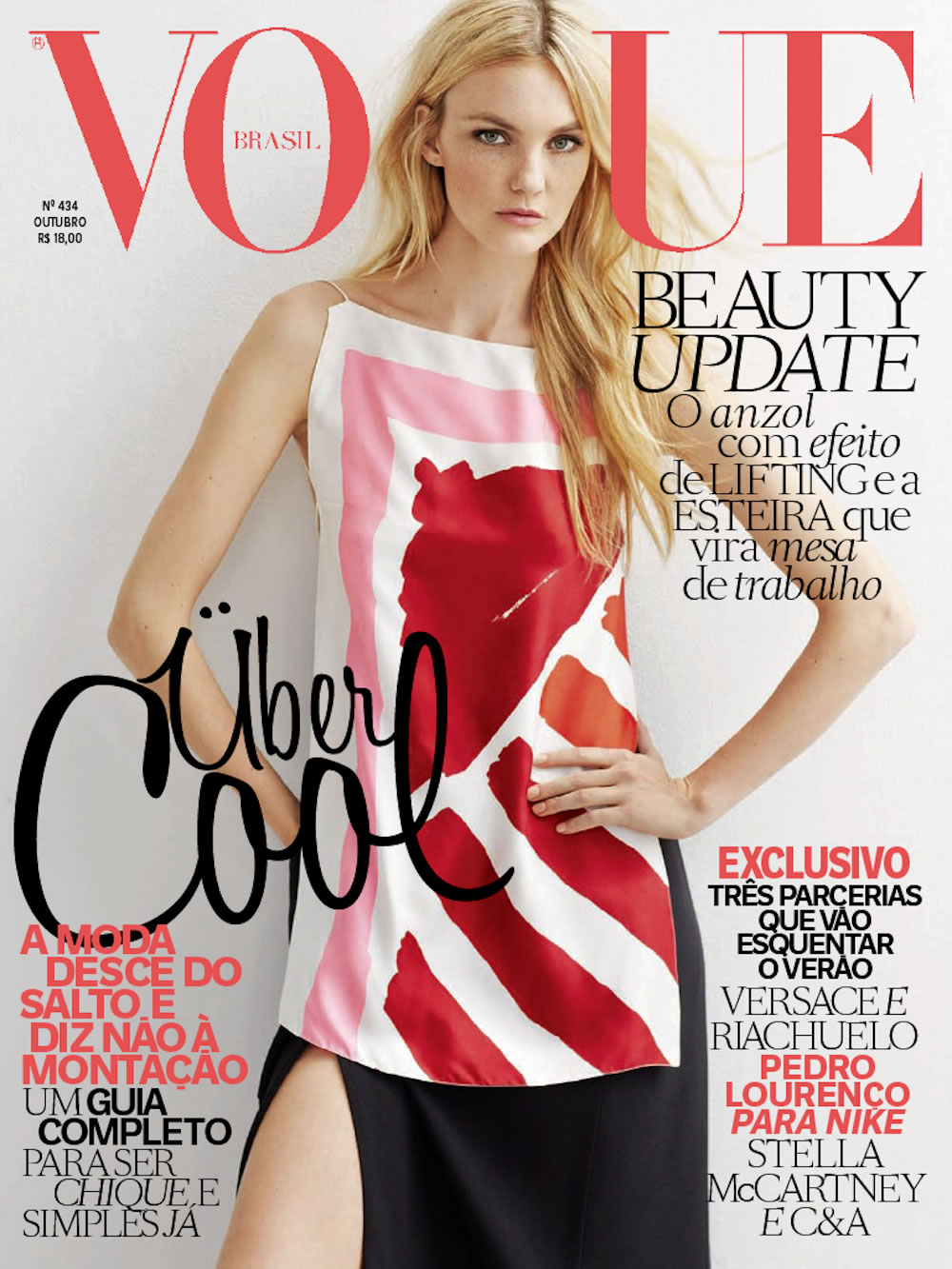 Beautiful Fashion Model From Brazil Caroline Trentini Modeling For The Cover Of Vogue Brazil (Vogue Brasil). How To Get Beautiful Skin, Healthy Skin, And Flawless Looking Skin. Skin Care Beauty Secrets From Supermodels.