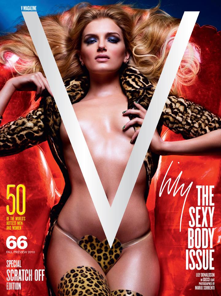 Beautiful Blonde 7 For All Mankind Model Lily Donaldson Modeling For The Cover Of V Magazine For The Sexy Body Issue In Sexy Gucci Coat Photographed By Mario Sorrenti For V Magazine Fashion Editorials.