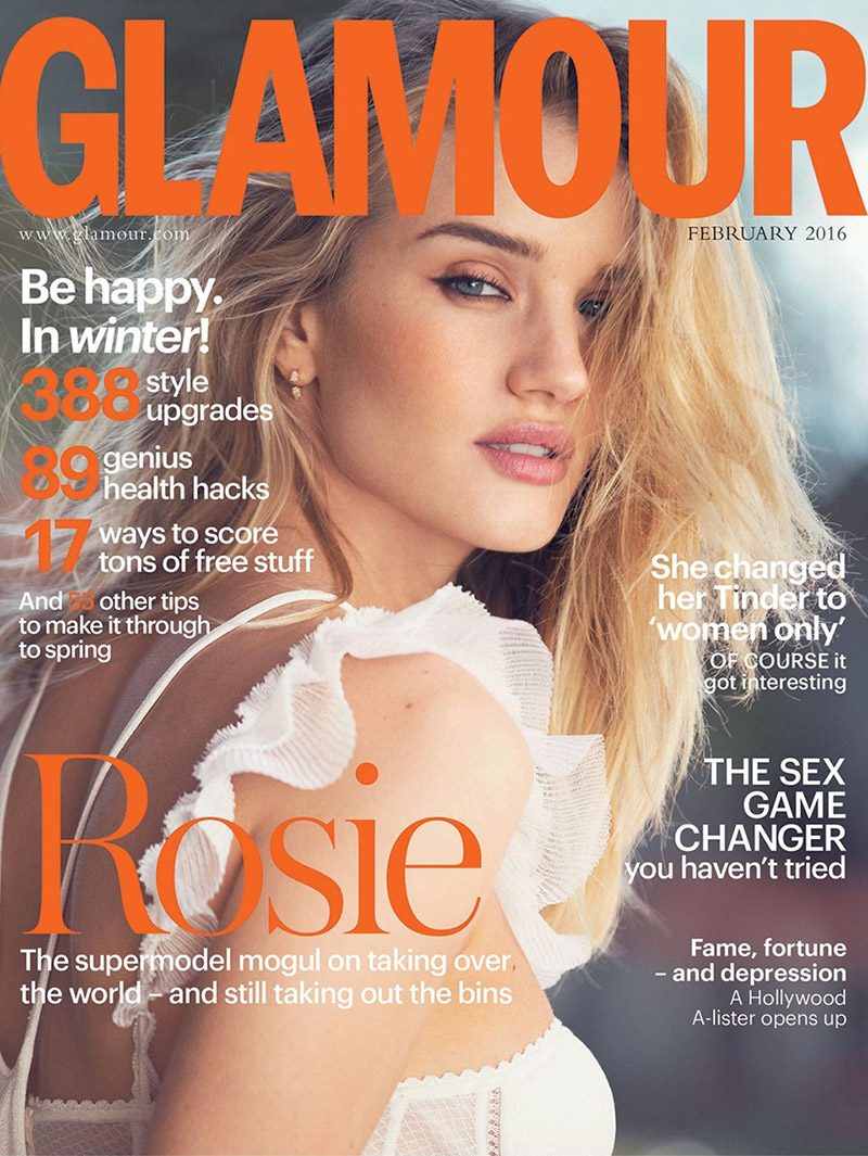 Beautiful Blonde British Model Rosie Huntington-Whiteley Modeling For The Cover Of Glamour United Kingdom (Glamour UK) Fashion Modeling As One Of The Highest Paid Models In The World. The World’s Highest Paid Models. The Top Earning Models In The World.