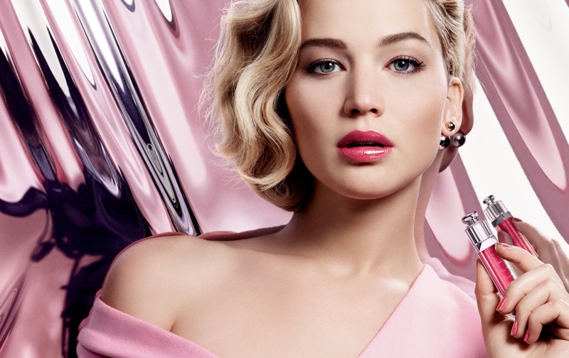 Beautiful Actress Jennifer Lawrence Modeling For Dior Lip Gloss Advertisements (Beautiful Dior Makeup Ads) Modeling As One Of The Highest Paid Actresses In The World.
